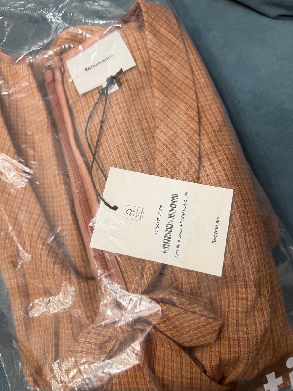 NWT Reformation Tyra Plaid Mini Dress - Picture 5 of 6